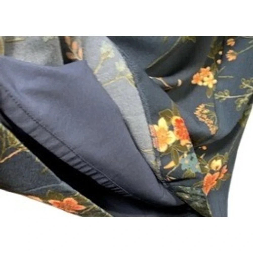 Banana Republic Womens Teal Blue Floral 3/4 Sleeve Shift Dress Size 2